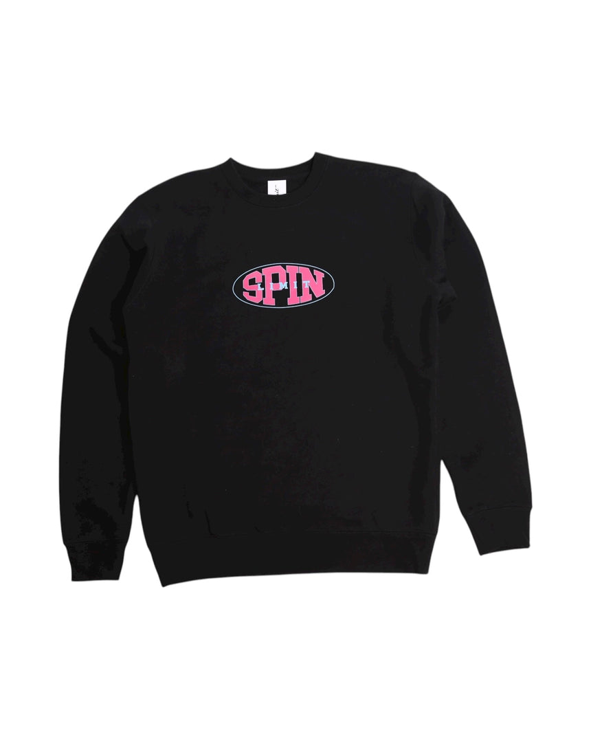 Spin Limit Oval Crewneck - Black - Spin Limit Boardshop