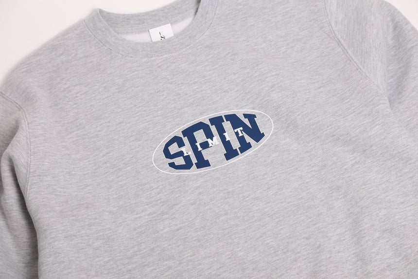 Spin Limit Oval Crewneck - Heather Grey - Spin Limit Boardshop