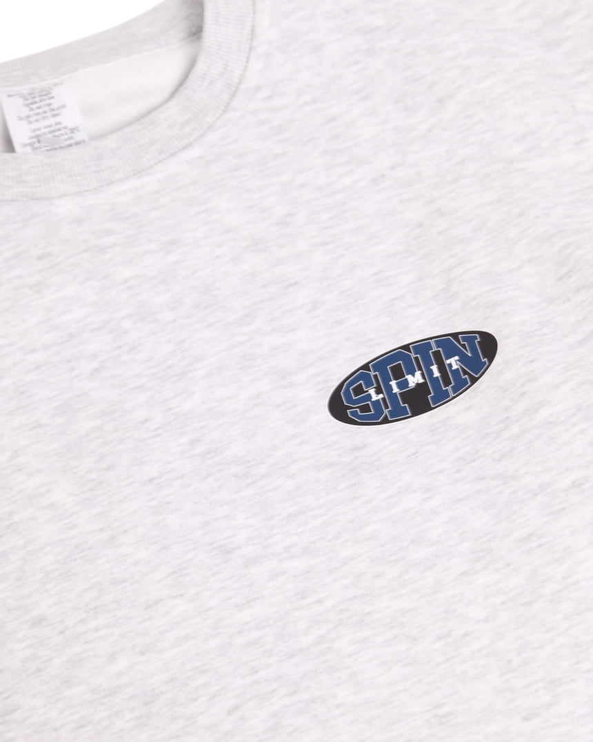 Spin Limit Oval Logo Crewneck - Ash Grey - Spin Limit Boardshop