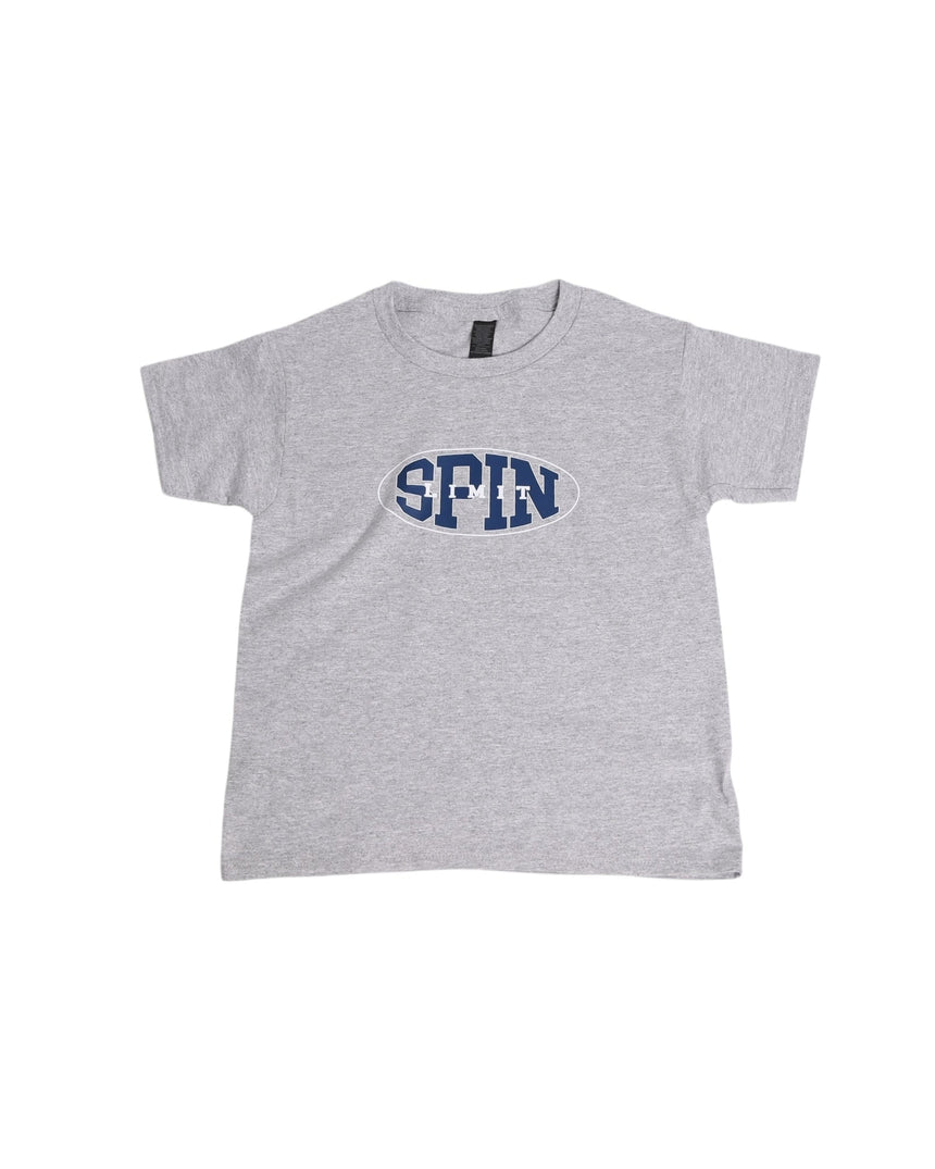 Spin Limit Oval Logo Tee Kid - Heather Grey - Spin Limit Boardshop