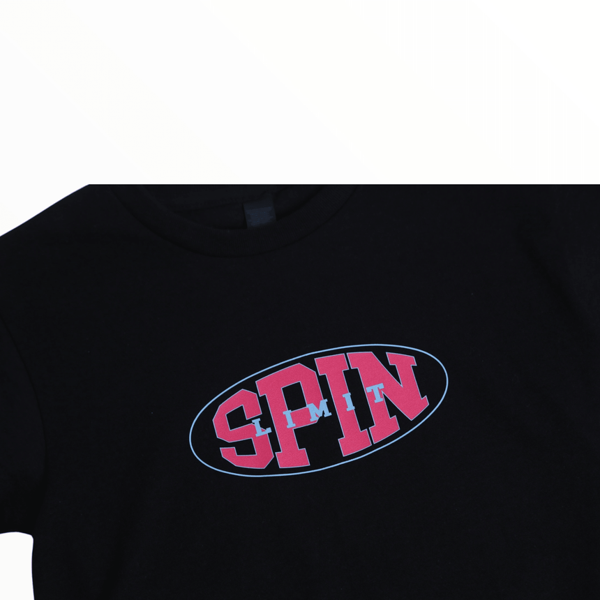 Spin Limit Oval Tee Kid - Black - Spin Limit Boardshop