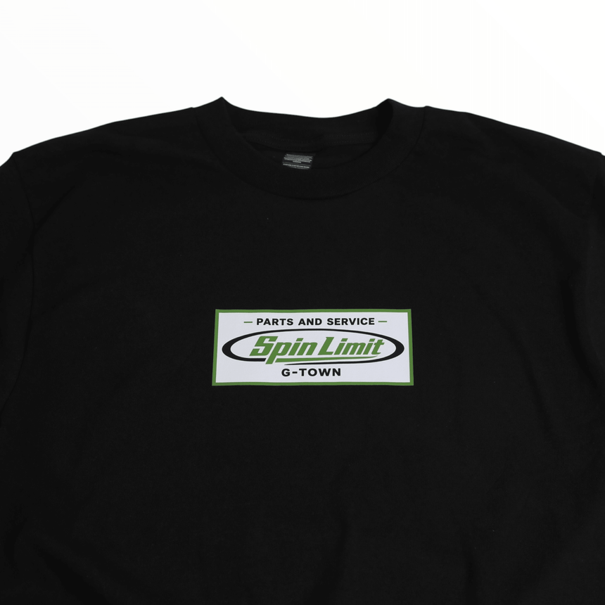 Spin Limit Part And Service Tee - Black - Spin Limit Boardshop