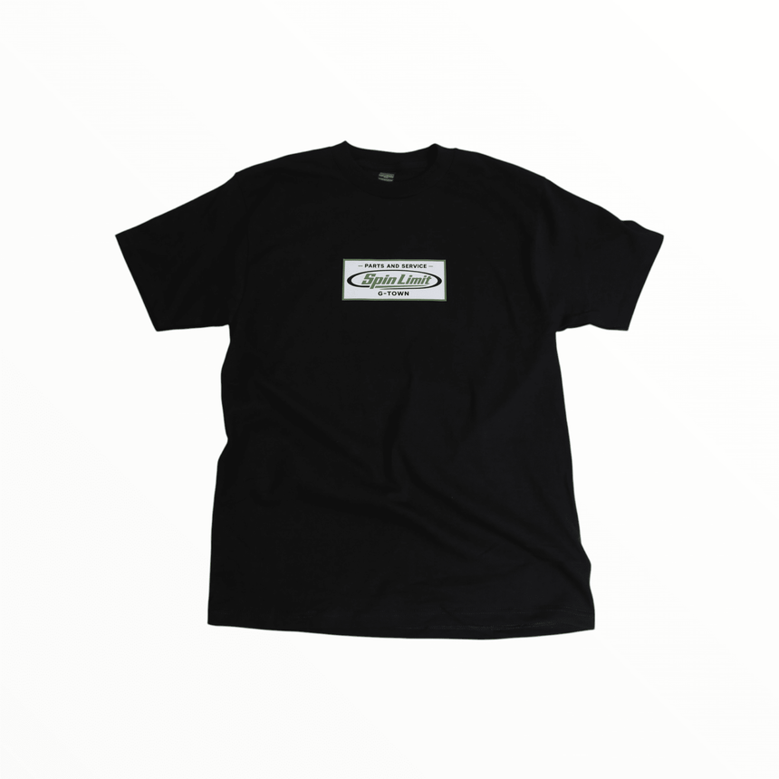 Spin Limit Part And Service Tee - Black - Spin Limit Boardshop