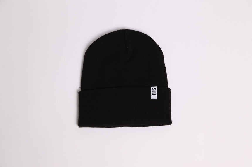 Spin Limit Patch Tight Knit Beanie - Black - Spin Limit Boardshop