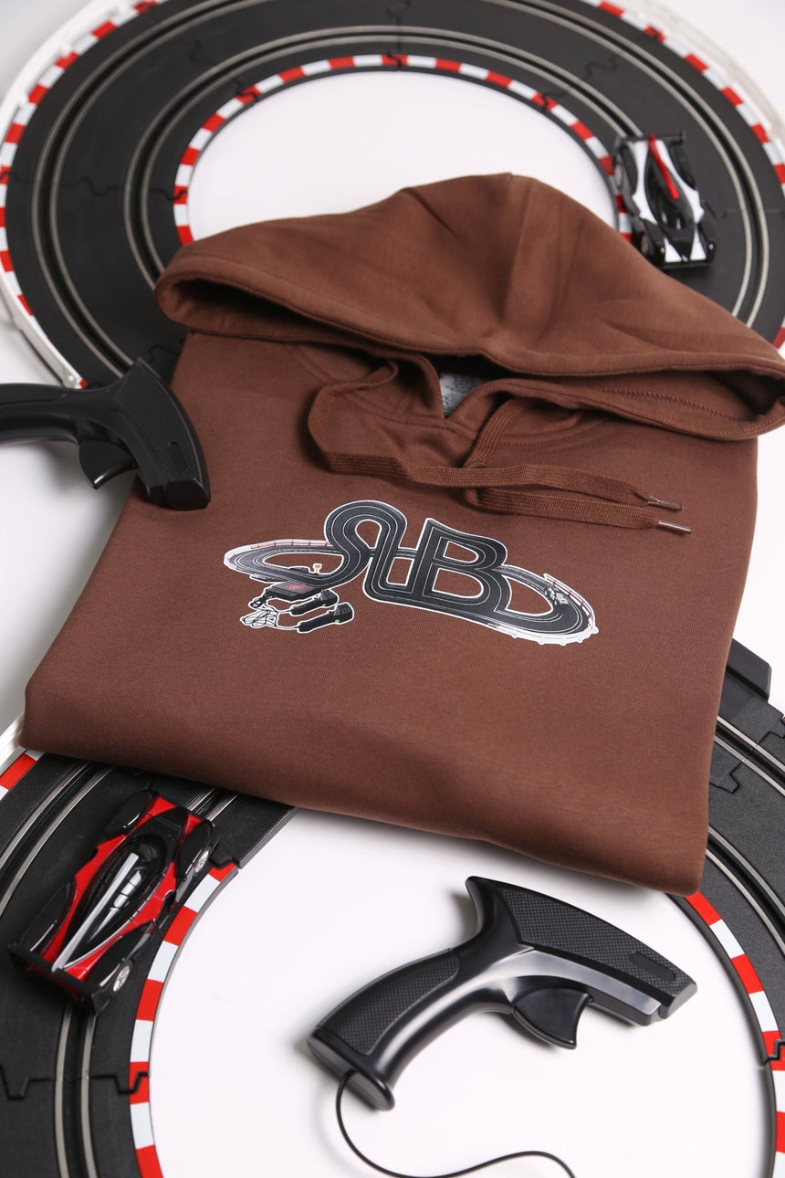 Spin Limit Race Track Logo Hoodie - Brown - Spin Limit Boardshop