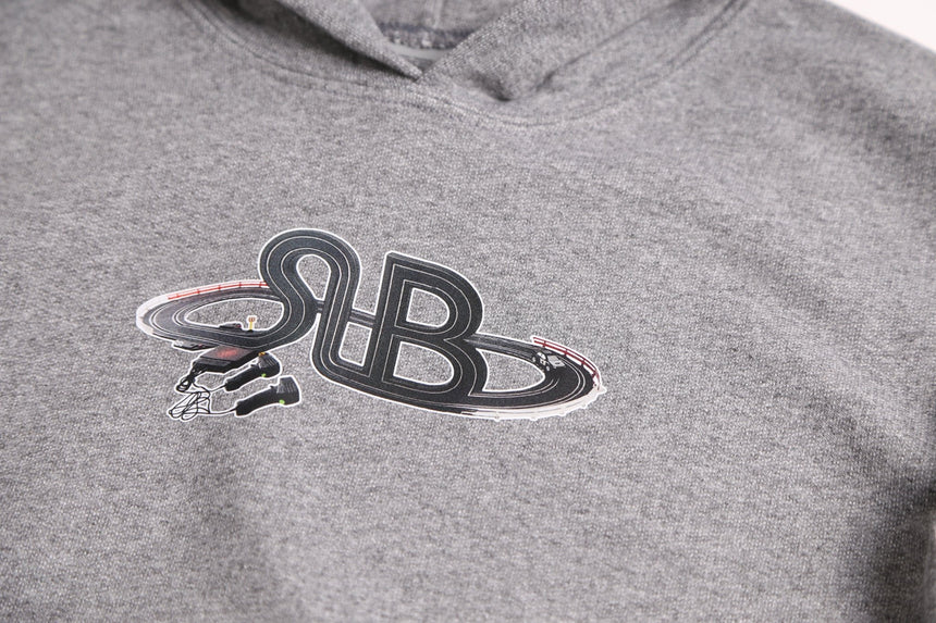 Spin Limit Race Track Logo Hoodie Kid - Heather Grey - Spin Limit Boardshop
