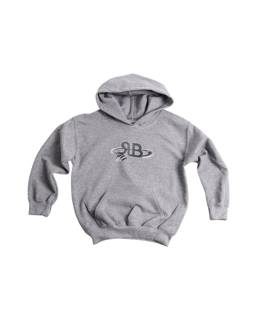 Spin Limit Race Track Logo Hoodie Kid - Heather Grey - Spin Limit Boardshop