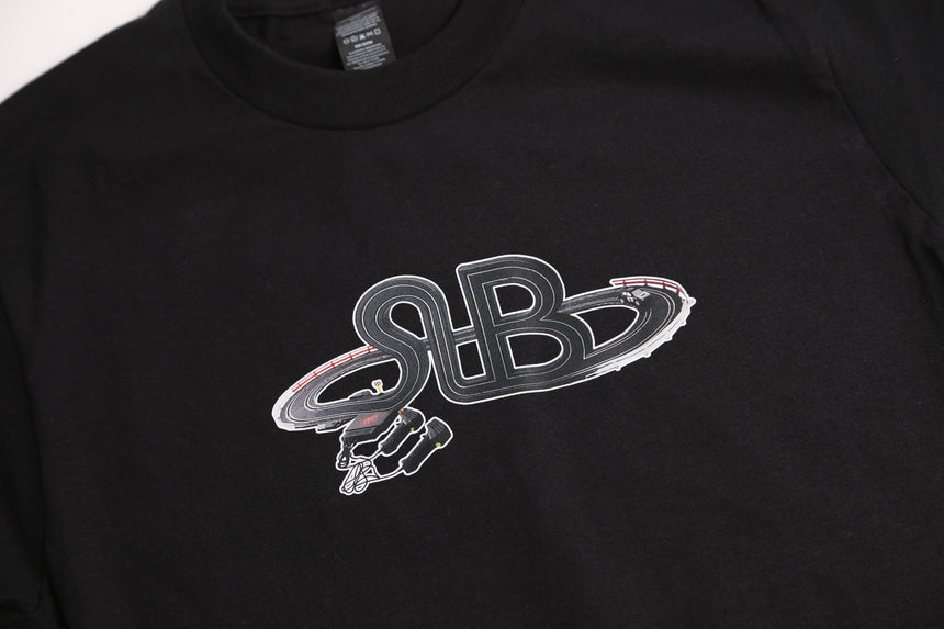 Spin Limit Race Track Logo Tee - Black - Spin Limit Boardshop
