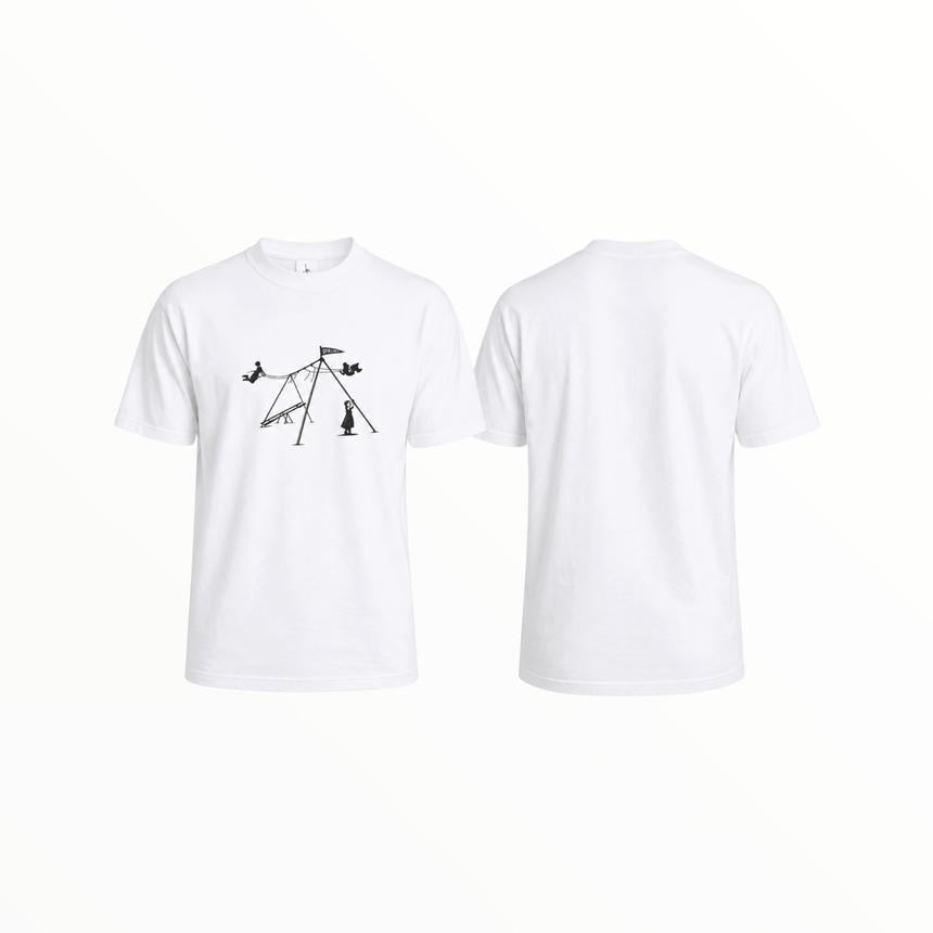 Spin Limit Swing Logo Heavyweight Tee - White - Spin Limit Boardshop