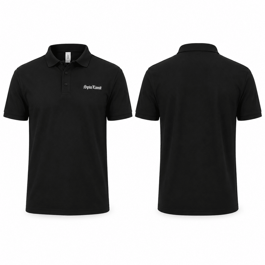Spin Limit Times Logo Polo - Black - Spin Limit Boardshop