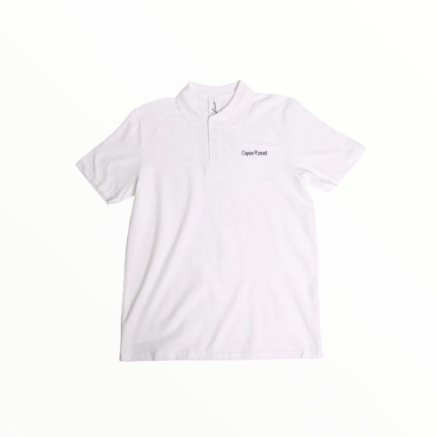 Spin Limit Times Logo Polo - White - Spin Limit Boardshop