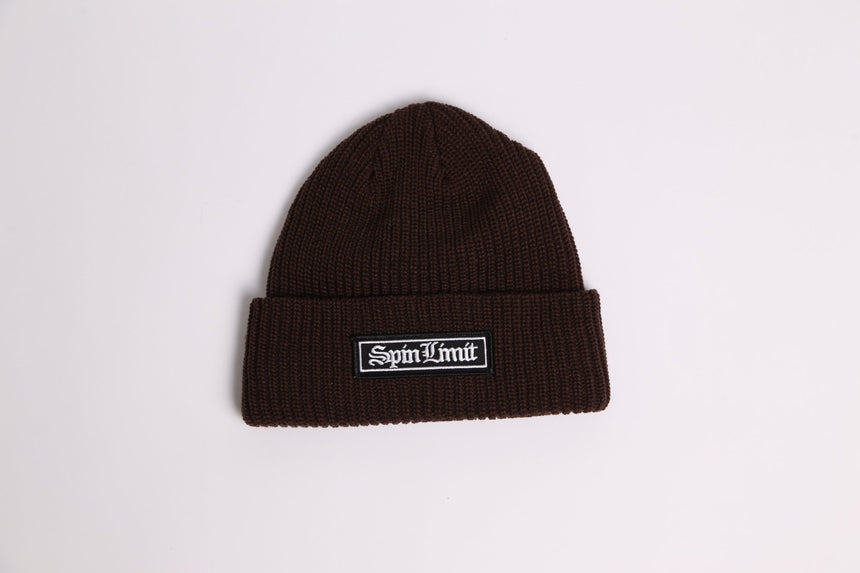 Spin Limit Times Patch Loose Knit Beanie - Brown - Spin Limit Boardshop