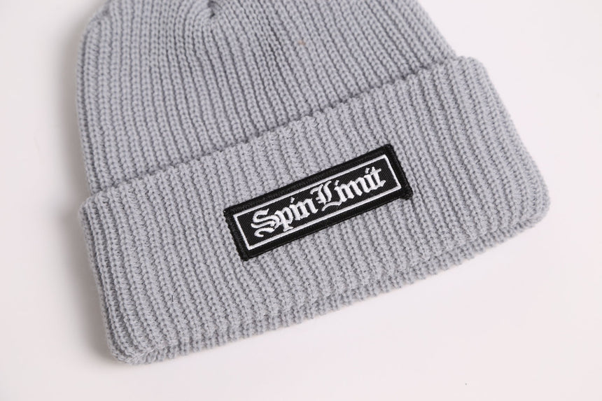 Spin Limit Times Patch Loose Knit Beanie - Grey - Spin Limit Boardshop