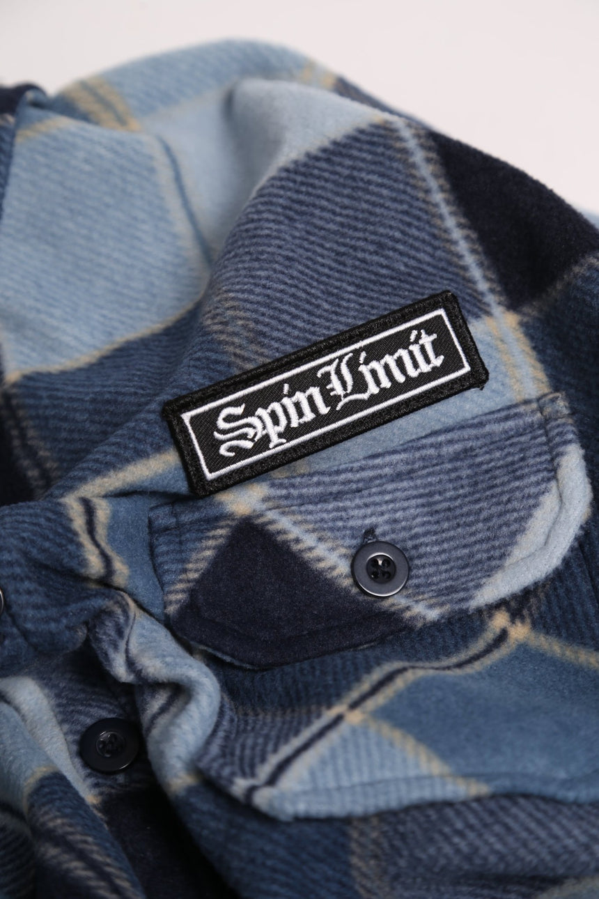 Spin Limit Times Patch Polar Shirt - Blue - Spin Limit Boardshop