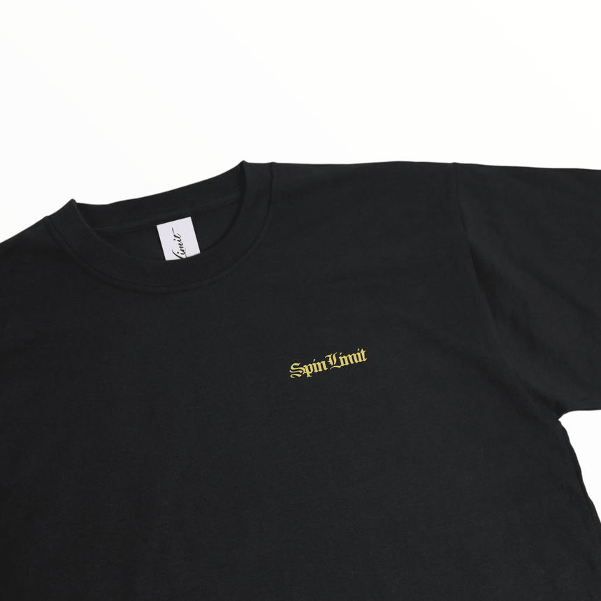Spin Limit Times Premium Heavyweight Tee - Grey Yellow Logo - Spin Limit Boardshop