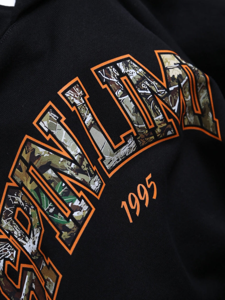 Spin Limit University Camo Orange Hoodie - Black - Spin Limit Boardshop