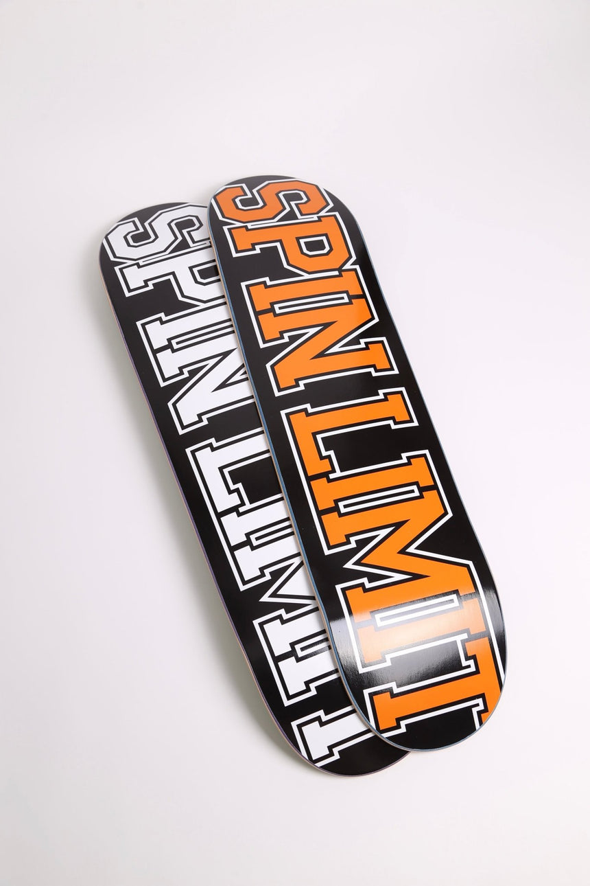 Spin Limit Varsity Board - Black and White - Spin Limit Boardshop