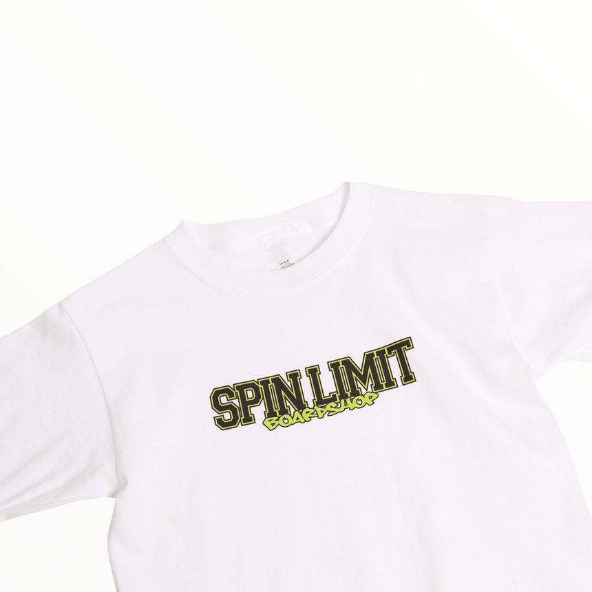 Spin Limit Varsity Tee Kid - White - Spin Limit Boardshop