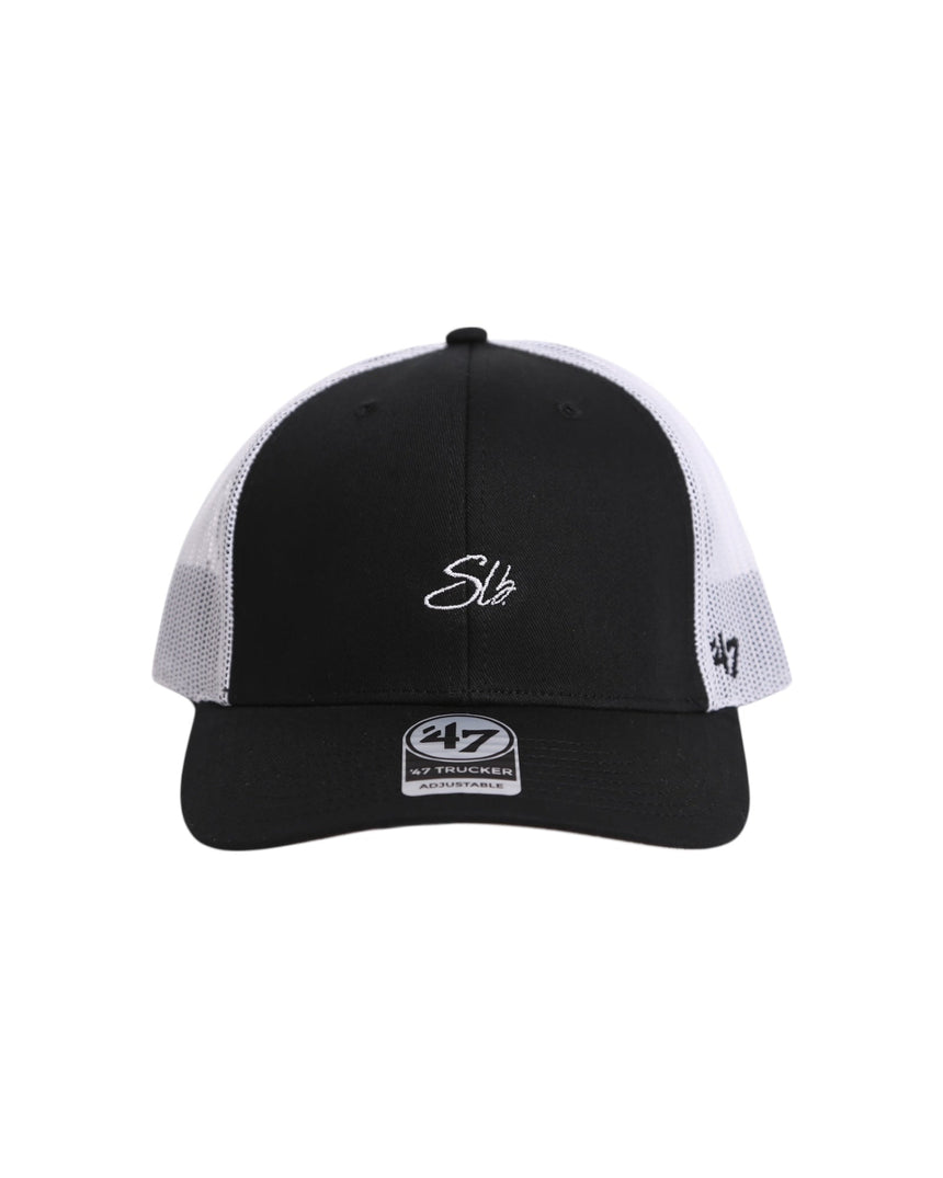 Spin Limit x 47' Slb Signature Retro Hat - Black White - Spin Limit Boardshop