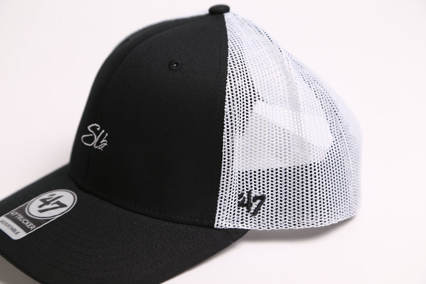 Spin Limit x 47' Slb Signature Retro Hat - Black White - Spin Limit Boardshop