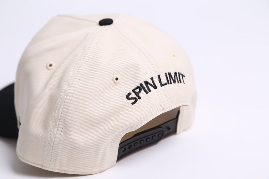 Spin Limit x 47' Varsity Embroidery Hitch Hat - Cream Black - Spin Limit Boardshop