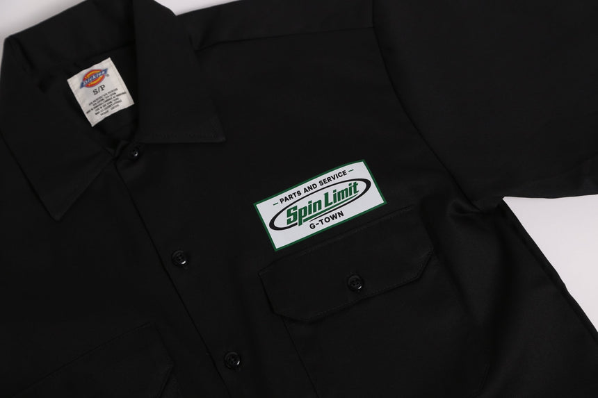 Spin Limit x Dickie's Parts And Service Work Shirt - Black - Spin Limit Boardshop