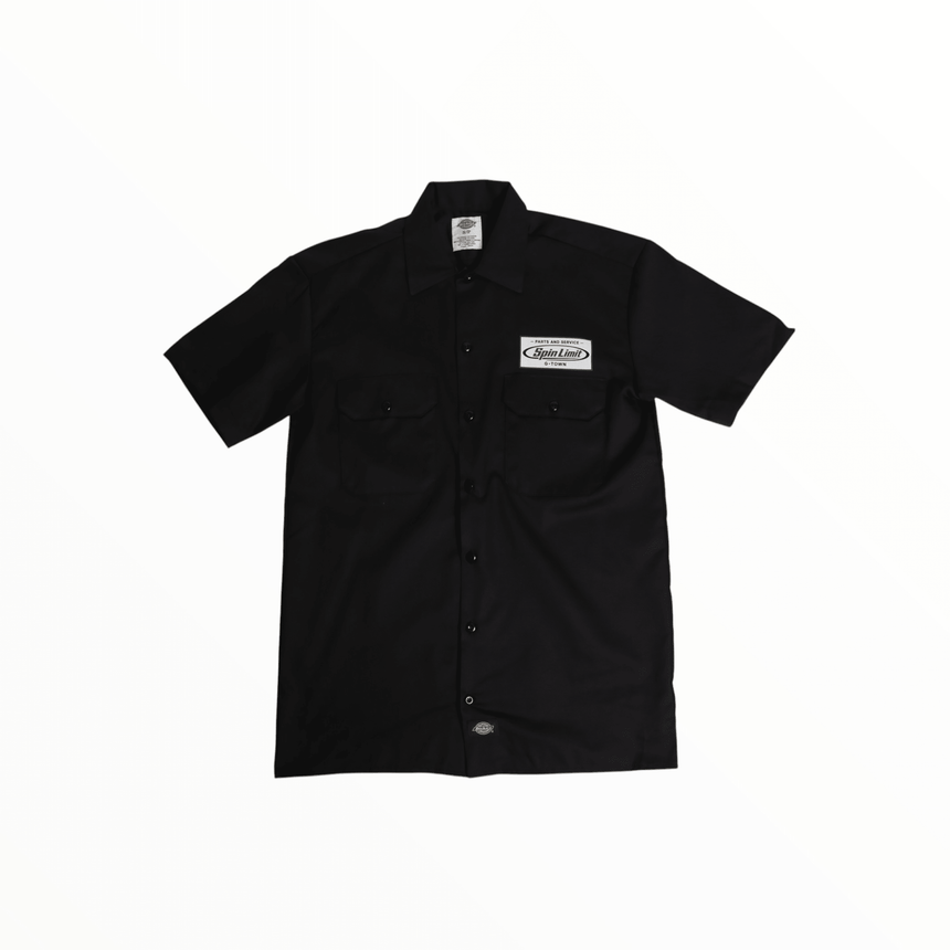 Spin Limit x Dickies Parts And Service Work Shirt - Black - Spin Limit Boardshop