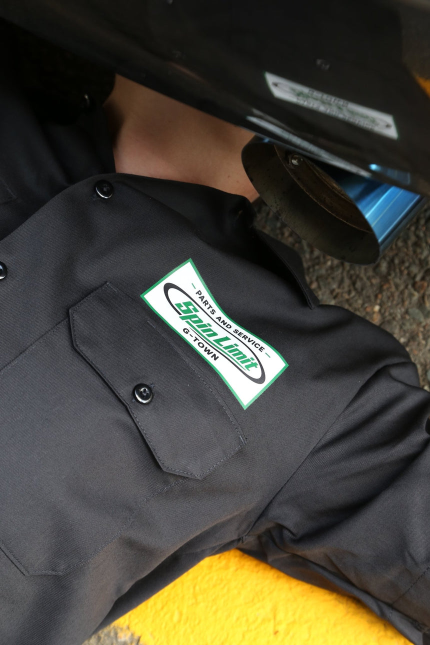 Spin Limit x Dickie's Parts And Service Work Shirt - Black - Spin Limit Boardshop