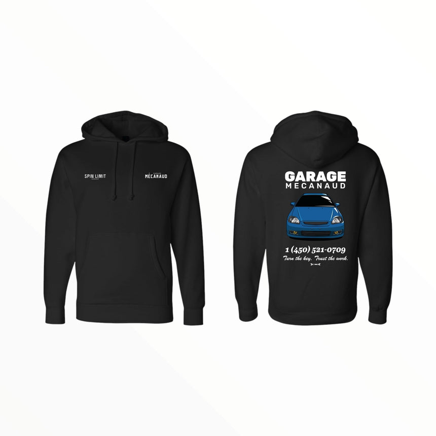 Spin limit X Garagemecanaud Custom Hoodie - Civic EK Blue - Spin Limit Boardshop