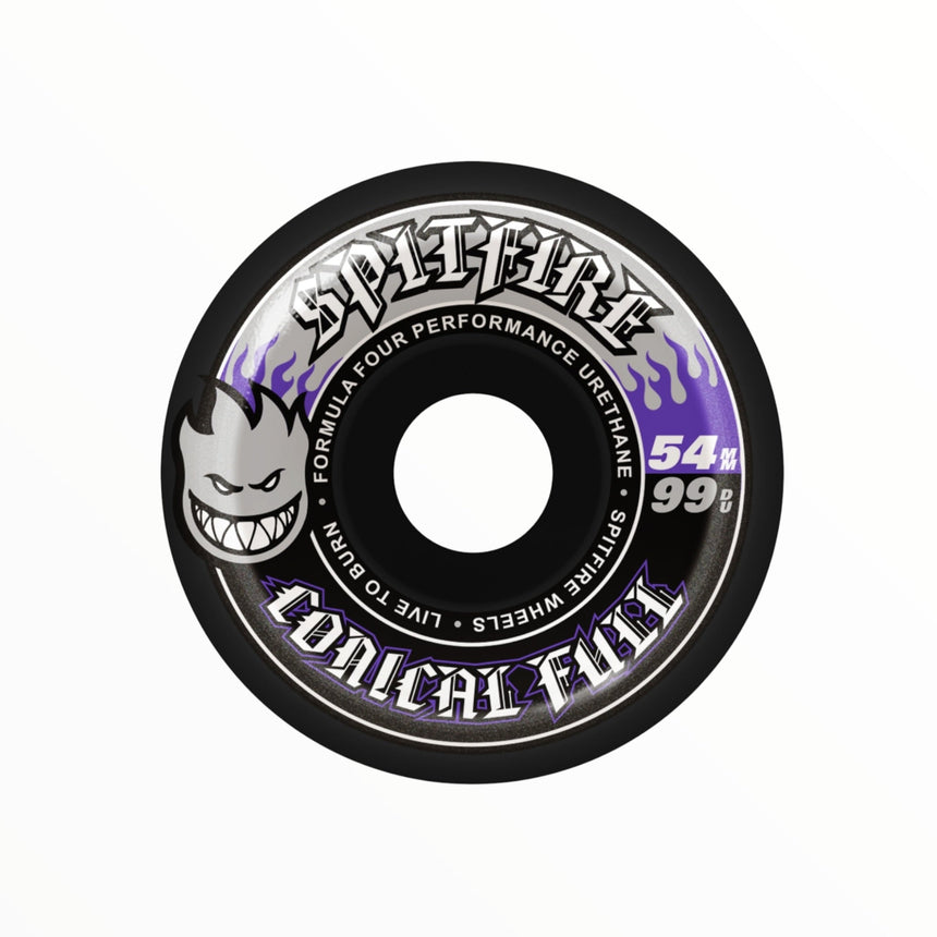Spitfire F4 99 Team Conical Full - Black 54mm - Spin Limit Boardshop