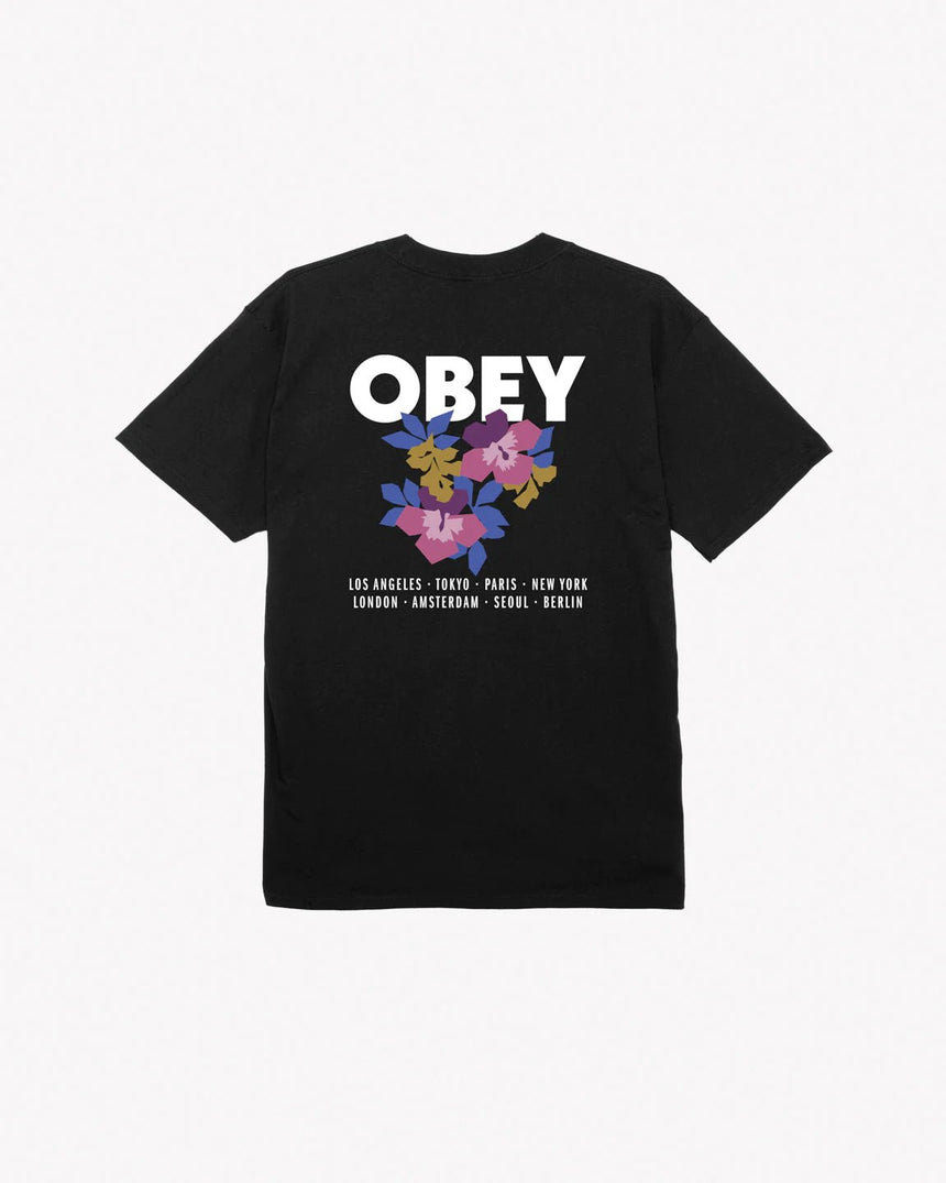 Obey Floral Garden Tee - Black - Spin Limit Boardshop