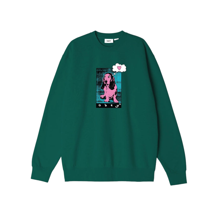 Obey Love Pup Crew - Green - Spin Limit Boardshop