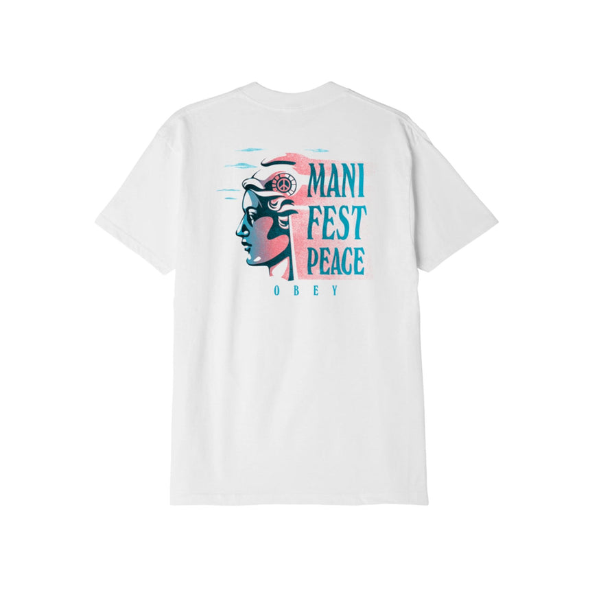 Obey Manifest Peace Tee - White - Spin Limit Boardshop
