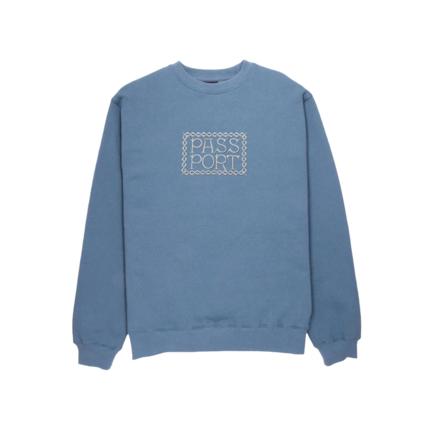 Pass Port Invasive Embroidered Sweater - Washed Out Blue - Spin Limit Boardshop
