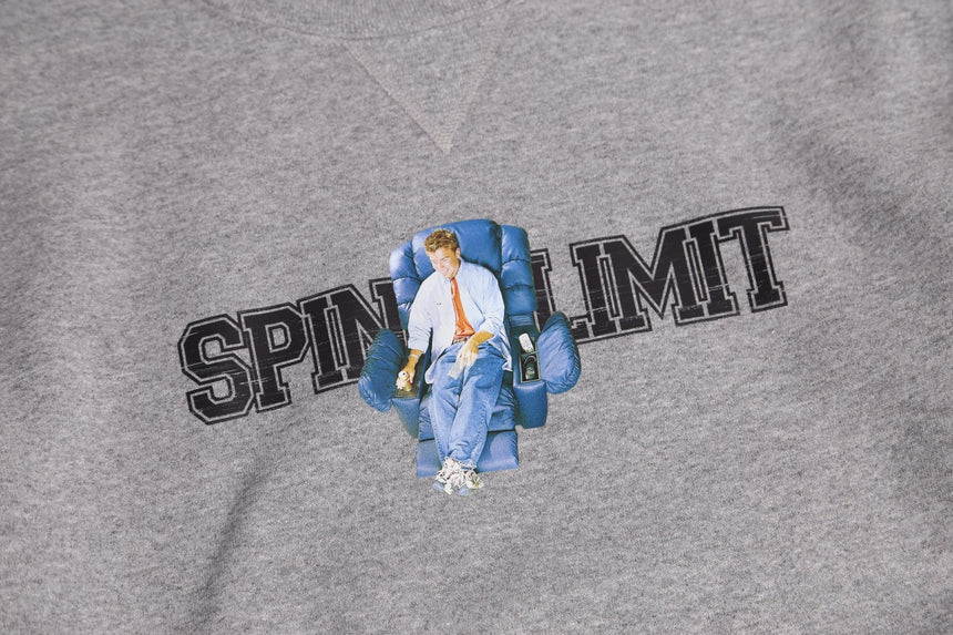 Spin Limit Lazy Boy Crew - Grey Athletic - Spin Limit Boardshop