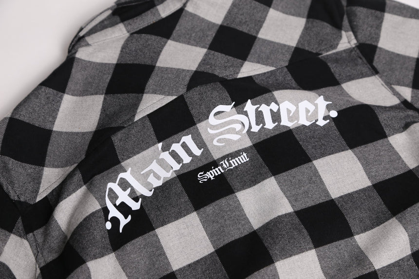 Spin Limit Main Street Flannel - Black Grey - Spin Limit Boardshop