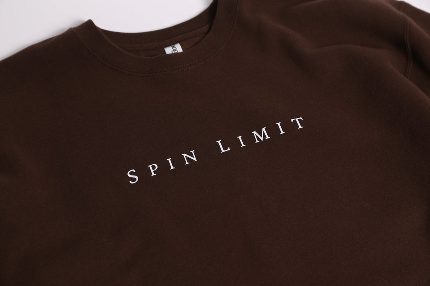 Spin limit Simple White Crew - Brown - Spin Limit Boardshop