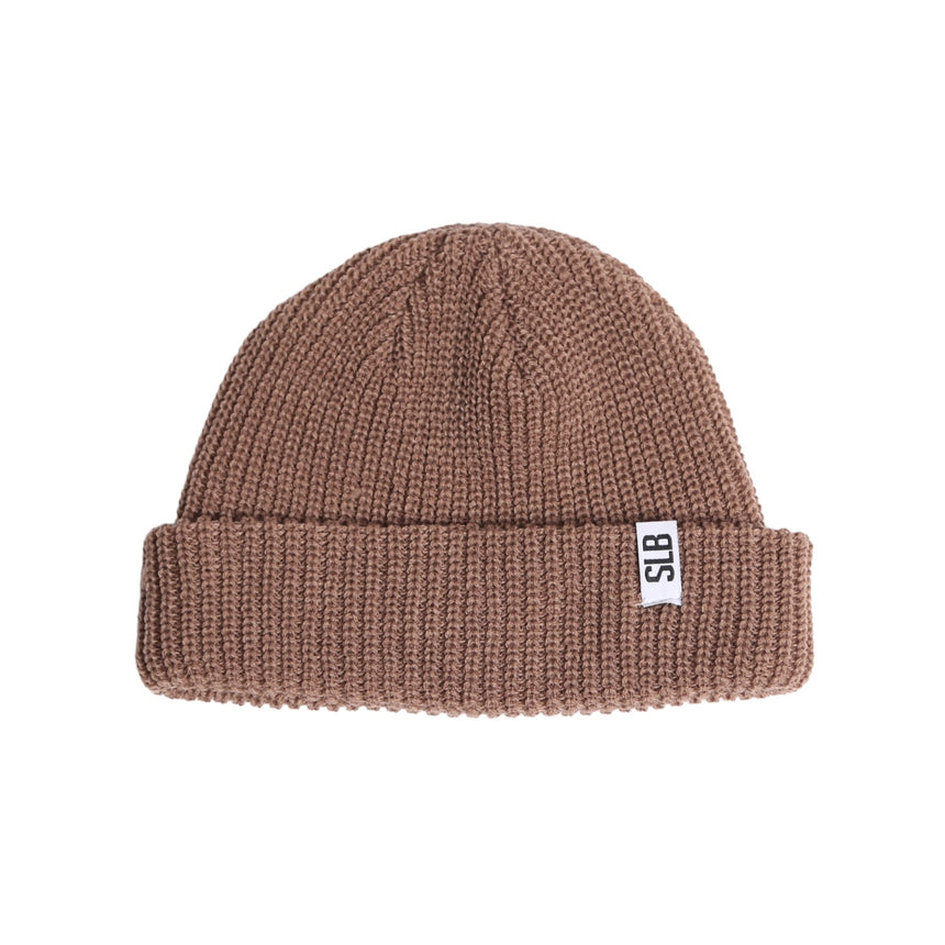 Spin Limit Slb Tab Loose Knit Beanie - Brown - Spin Limit Boardshop